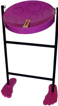 cover Jumbie Jam Steel Drum Pan with Plastic Fun Feet Stand Steel Drum G Major Purple